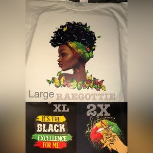 Black pride t shirt Black T shirts , and a white T shirt